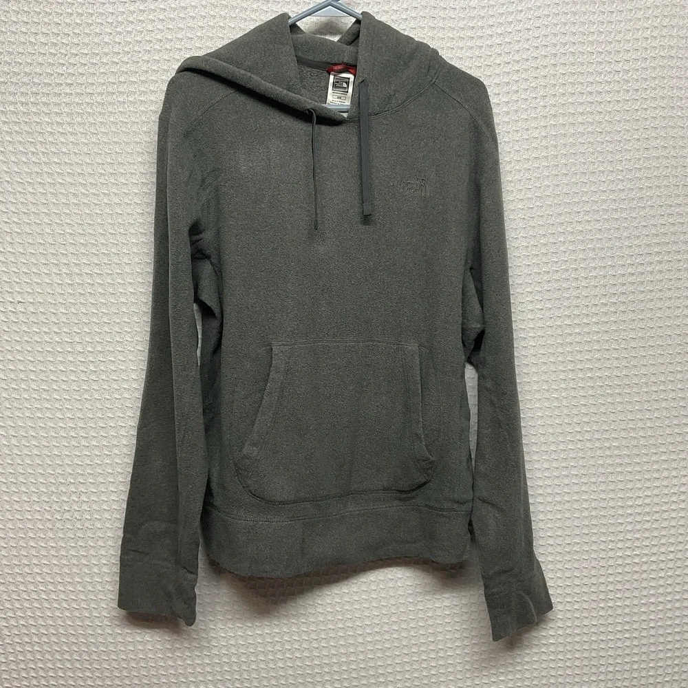 THE NORTH FACE Hoodie Men‎ Medium Gray Logo Pullover Sweatshirt Fleece Pocket